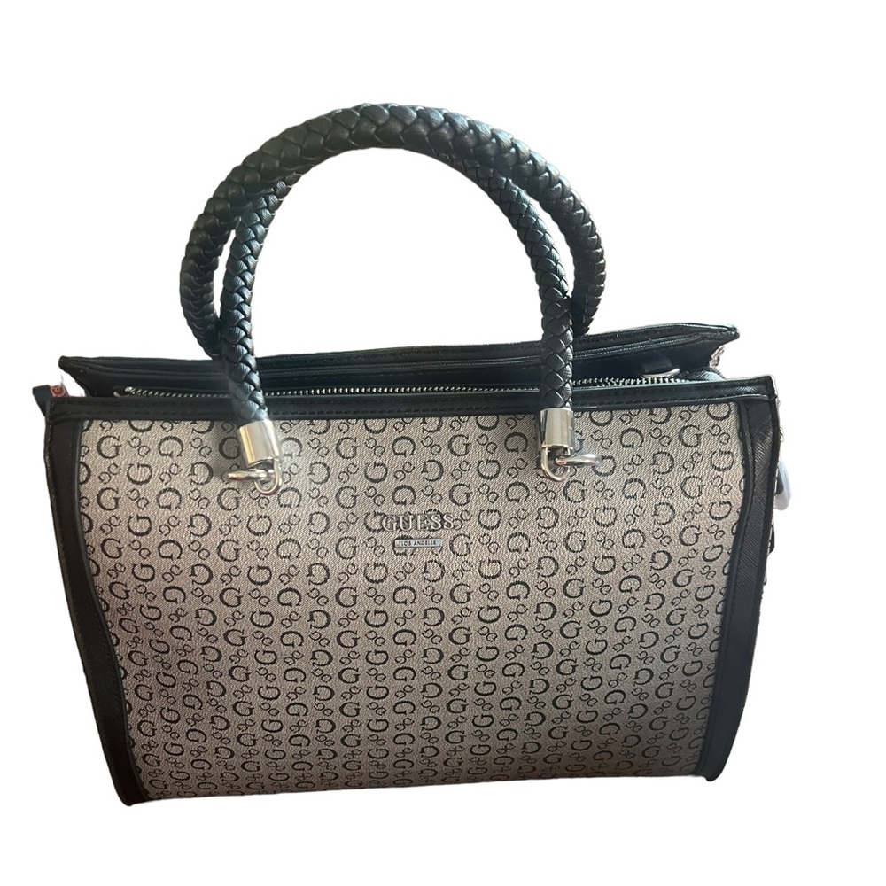 NWT Guess Satchel Bag Purse Gray Black
